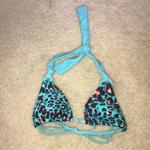 Blue Cheetah Bikini Top